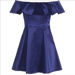 Topshop petite off shoulder mini dress